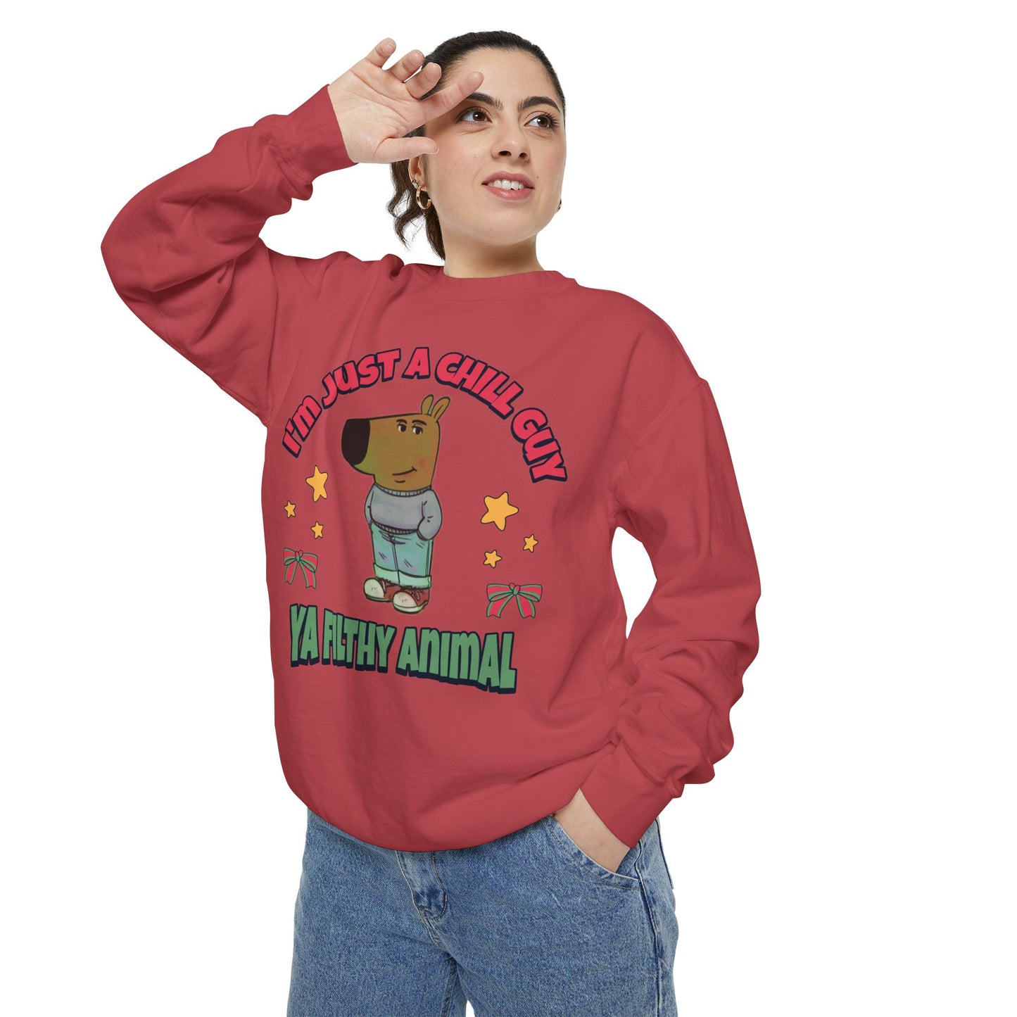"Just a Chill Guy - Ya Filthy Animal" Ugly Christmas Sweater